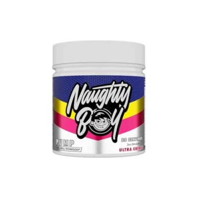 Image of Naughty Boy Cell Swell Technology, Non Stimulant Pre Workout Pump, Performance &amp; Focus. L Citrulline 6g, Beta Alanine 3.2g and Added Arginine, 400g 25 Servings (Ultra Energy)