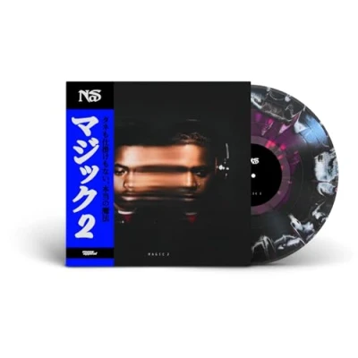 Image of Nas Magic 2 Neon Violet, Black &amp; White Splatter vinyl Sealed 2024 USA LP MSAP160LPC