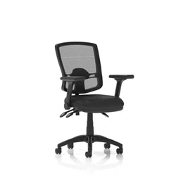 Image of Eclipse Plus III Deluxe Mesh Back Bonded Leather Seat Adjustable Arms