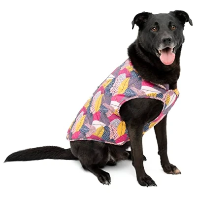 Image of Kurgo Loft Dog Jacket, Reversible Winter Coat For Dogs, Reflective, Wear with Harness, Water Resistant, Small Medium Large Pets (Fall Festival, XS)