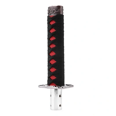 Image of Suuonee Gear Shift Knob,Universal Japanese Sword Car Lever Knob Shifter with 4 Adapters Black + Red