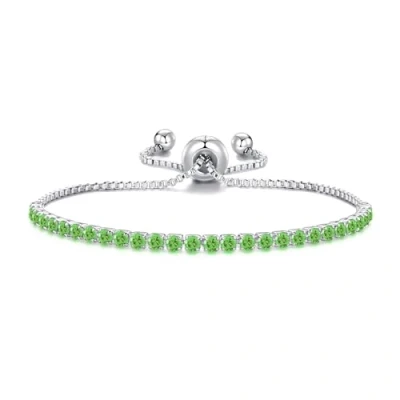 Image of Philip Jones Light Green Tennis Friendship Bracelet Created with Zircondia® Crystals
