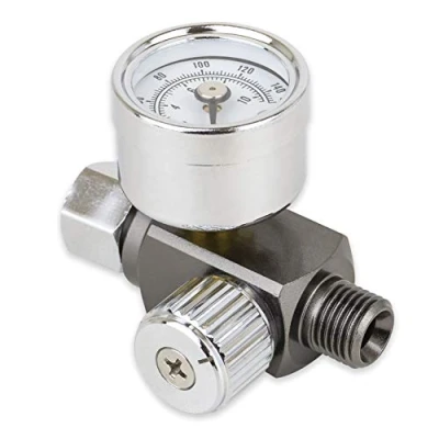 Image of Air Adjusting Regulator Valve with Pressure Gauge for Spray Guns and Tools (1/4 NPS)