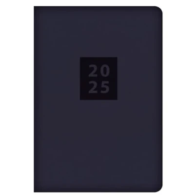 Image of 2025 Stylish Navy Textured Fabric Cover A5 Diary Week to View Planner