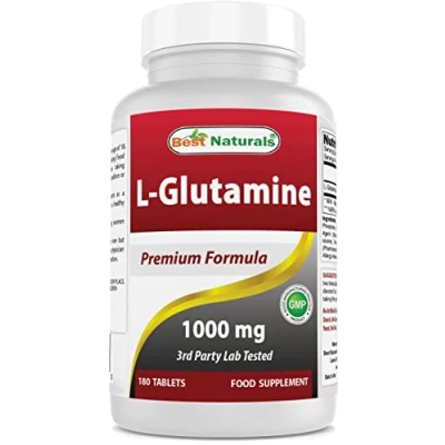 Image of Best Naturals L Glutamine 1000 mg 180 Tablets Fuel for Workout &amp; Supports Muscle Recovery from Workouts (180 Count (Pack of 1))