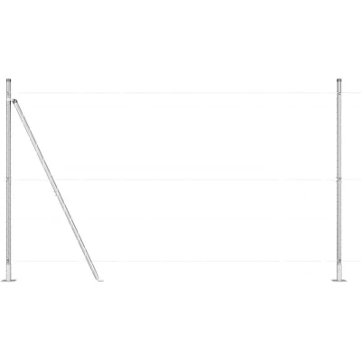Image of vidaXL Fence Posts with Base Plates 7 pcs Ø32mm 83,5cm Galvanised Steel