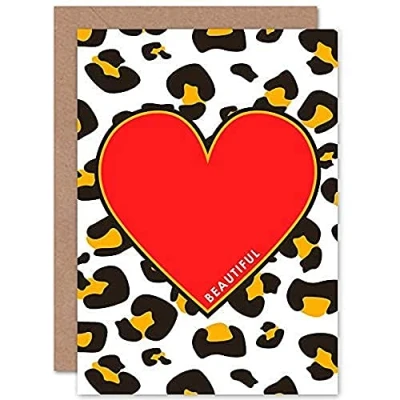 Image of Wee Blue Coo Leopard Shapes Beautiful Greetings Card