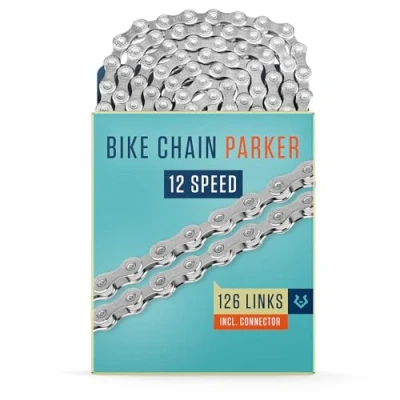 Image of Alphatrail Bike Chain Parker 12 Speed 126 Links I Compatible with Shimano, SRAM, KMC, Connex, Campagnolo Incl. Lock