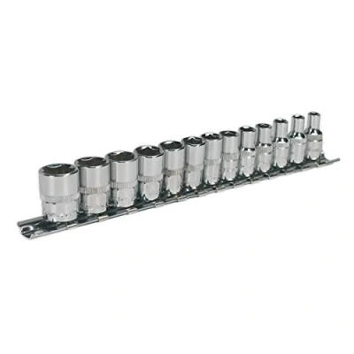 Image of Sealey Premier Socket Set 13pc 1/4&quot;Sq Drive WallDrive® Metric