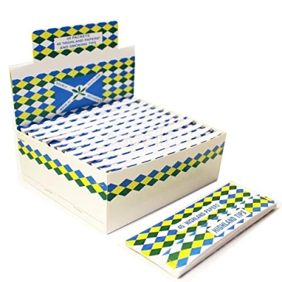 Image of Highland Quality Double Decadence Rolling Cigarette Smoking Papers &amp; Tips 24 Pack Full Box