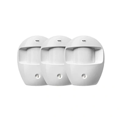 Image of Yale EF 3PIR Easy Fit Alarm Accessory PIR Motion Detectors, Pack of 3, White, Activated, for SR &amp; Alarms, 868MHz technology