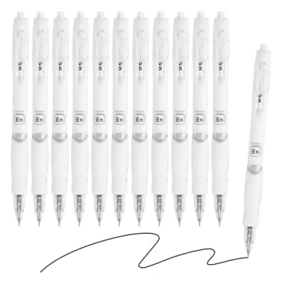 Image of M&amp;G Gel Pen Medium Point 0.5mm, 12 Pack Quick Dry Smooth Retractable Black Ink Rollerball for Home Office Writing Note Taking Journaling Business, Style 10