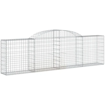 Image of vidaXL Arched Gabion Baskets 4 pcs 300x30x80/100 cm Galvanised Iron