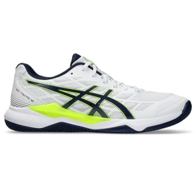 Image of Asics Geltactic 12 Volleyball shoes, Men&#039;s, Size: 14, White/blue expanse Textile/synthetics
