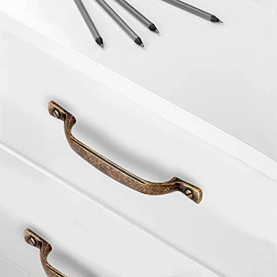 Image of Emuca 9160208 Furniture handle, CC 96mm, zamak, bronze finishing, Set of 20 pieces