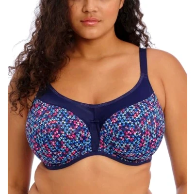 Image of Elomi Womens Energise Sports Bra Blue Nylon Size 38D