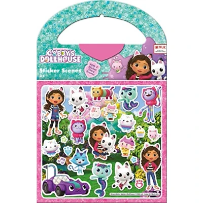 Image of Paper Projects 01.70.29.016 Gabby&#039;s Dollhouse Activity Set Includes 6 Scenes and Around 50 Stickers, 23.5cm x 15cm