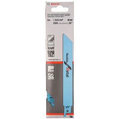 Image of Bosch 2608656036 (2 608 656 036) Sabre Saw Blade S 922 AF Flexible For Metal 2 pieces