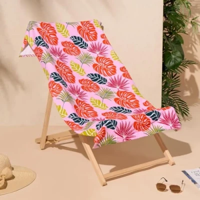 Image of Dreamscene Swim Towels for Adults Kids Pink Leaf, Microfibre Swimming Towel Super Soft Quick Dry Summer Beach Holiday Essentials Gym Men, 71cm x 152cm