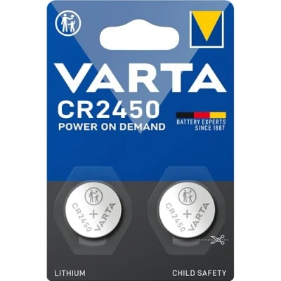 Image of VARTA Batteries Electronics CR2450 Lithium Button cell battery 2 pack, cells in original blister pack of