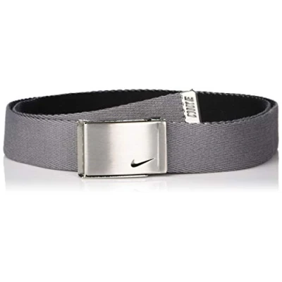 Image of Nike Women&#039;s Reversible Single Web Belt, Charcoal/Black, One Size
