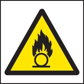 Image of Warning Signs Oxidising agent symbol Self Adhesive Vinyl