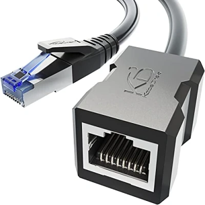 Image of LAN &amp; Ethernet extension cable with break proof design 3m (CAT 7male to female cable, extends network cables full data transfer speed 10Gbit/s, SF/FTP shielding) by CableDirect