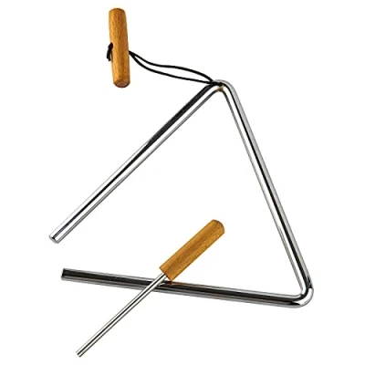 Image of Triangle Hand Percussion with Striker,Rhythm Steel Triangles Music Instrument (8 inch)
