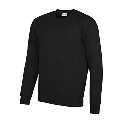 Image of AWDis Men&#039;s Academy Raglan Sweatshirt, Black (Academy Black), Medium