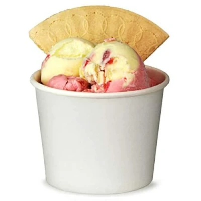 Image of Paper Ice Cream Tubs White 12oz / 340ml Sleeve of 50 Party Tubs, Treat Cups, Bowls, Dessert Tub, Disposable Cups
