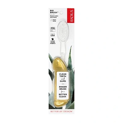 Image of RADIUS Big Brush Toothbrush Designed to Improve Gum Health &amp; Reduce Issues Right Hand Gold Pack of 1