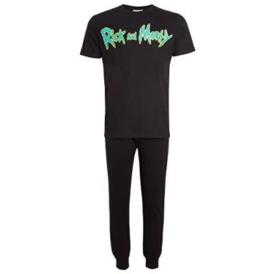 Image of Rick and Morty Mens Pyjamas Black Size XL