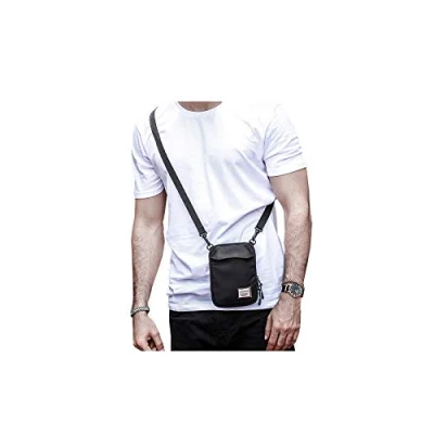 Image of Small Crossbody Bag for Men, Mini Messenger Shoulder Phone Passport, A black, S,