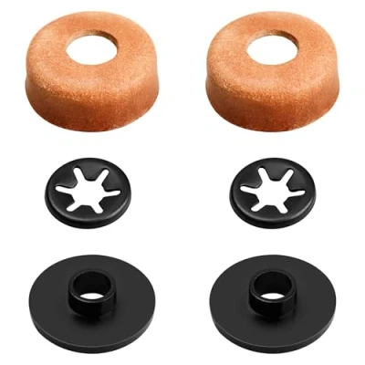 Image of 3000005094 Compatible Replacement Pump Cup Kit for Coleman Lanterns &amp; Stoves Includes Leather Caps, Metal Nuts, and Plastic Caps Airtight Seal