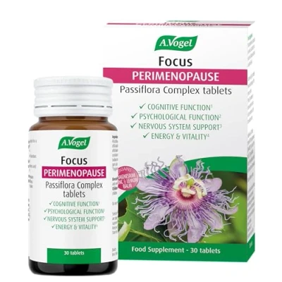 Image of A.Vogel Focus Perimenopause Supplement Helps Support Cognitive &amp; Psychological Symptoms During Nervous System Energy Vitality Passiflora Complex 30 Tablets