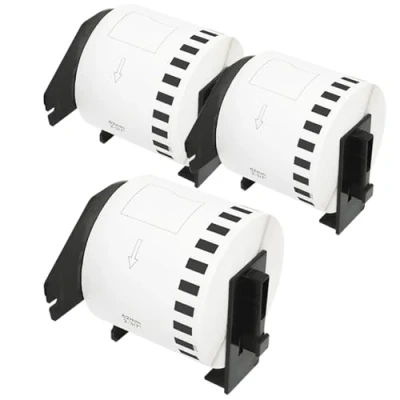 Image of 3xDOREE DK 22205 DK22205 62mm x 30.48m Compatible Label Rolls (Continuous) for Brother P Touch QL 500 500A 500BS 500BW (3 Packs)