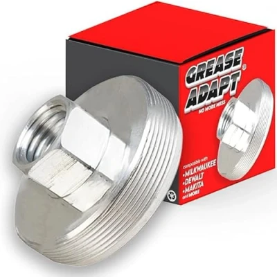 Image of Xtremeauto GREASEADAPT Grease Gun Adapter Convert 400g to 500g Screw Cartridges for Milwaukee, Dewalt, &amp; Makita Guns, Aluminium, Greasing