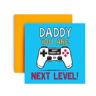 Image of Huxters Father&#039;s Day card for Daddy Next Level Gaming Dad Special from Daughter Son 14.8cm (Daddy)