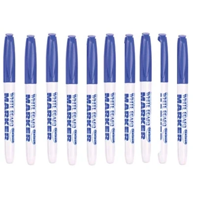 Image of JMS we create smile BLUE Whiteboard Pens White Board Markers Dry Wipe for No toxic Fine tip Thin Box Pack of 36