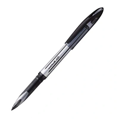 Image of Uni ball UB 188 M Micro Air Rollerball Pens. Premium 0.5mm Nib for Super Smooth Handwriting. Writes Like a Fountain Pen. Fade and Water Resistant Liquid Ink. Box of 12 Black Ballpoint Pens