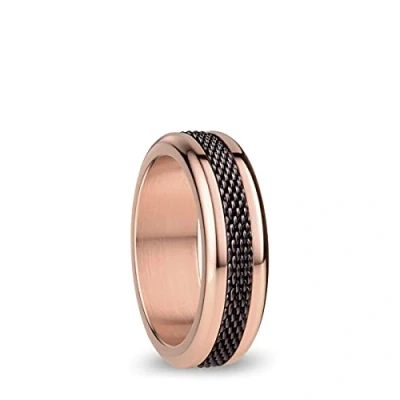 Image of BERING Exchangeable Ring Combination for Women in Rose Gold and Brown with the Distinctive Twist Change System, Yenisei