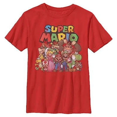 Image of Nintendo boysNNTD0162 40001001Super Mario Character Group Shot Graphic T Shirt Short Sleeve red XL
