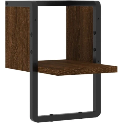 Image of vidaXL Wall Shelf with Bar Brown Oak 20x25x30 cm