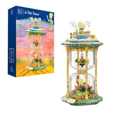 Image of PANTASY The Little Prince Hourglass Building Blocks Set, Creative Construction Kit for Adults and Teens, Decorative Model Home Office, Detailed Design Display Play
