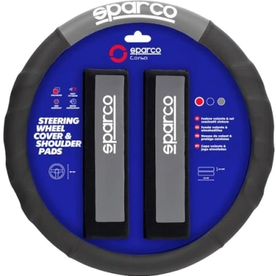 Image of SPARCO SPC1111KGR Set of 2 Pads + Covers Steering Wheel, Grey