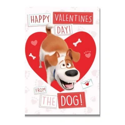 Image of Secret Life Of Pets Valentine&#039;s Day Card, Happy Valentines Day! from the DOG!, Valentine Card Fur Baby