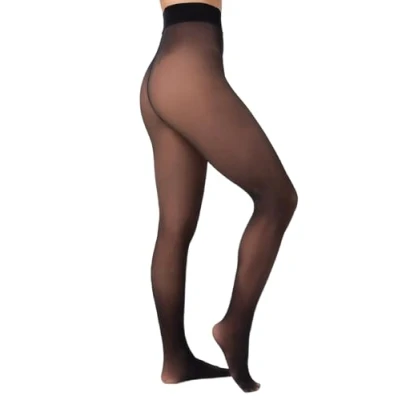 Image of Nur Die Women&#039;s Warm and Transparent Tights, Black, M