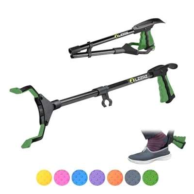 Image of LZZAZ 32&quot; Premium Litter Picker with Shoehorn, Versatile Reacher Grabber Stick for Disabled Aids, Ideal Mobility Helping Hand &amp; Pickers Adults (32&quot; Green)
