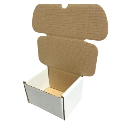 Image of W.E. Roberts Postal boxes White Cardboard for posting Small business packaging 12x10x8cm (5&quot;x4&quot;x3&quot;) Shipping box, parcel boxes, Box mailers Pack of 50