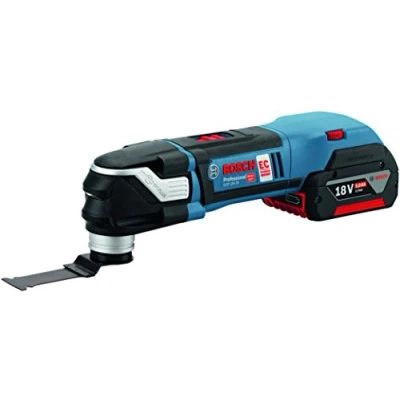 Image of Bosch Professional GOP 18 V 28 Cordless Multi Cutter with 2 x 5 Ah Lithium Ion Batteries and 16 Accessories, L Boxx Black/Blue